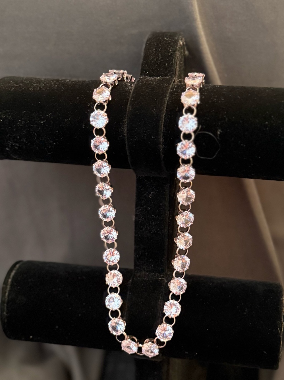 Lucille Necklace with Clear Crystals (Metallic Platinum)